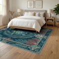 thumbnail image 3 of ODIKA Turtle Ocean Vintage Botanical Border Stained Entryway Nautical Teal Refined for Dining Room, Under Table, Office, Non-Slip Chair-Friendly Floor, 3 of 7