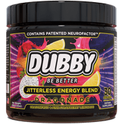 Dubby Energy for Gaming, Brain Focus and Concentration, Dragonade Flavor, 30 Servings