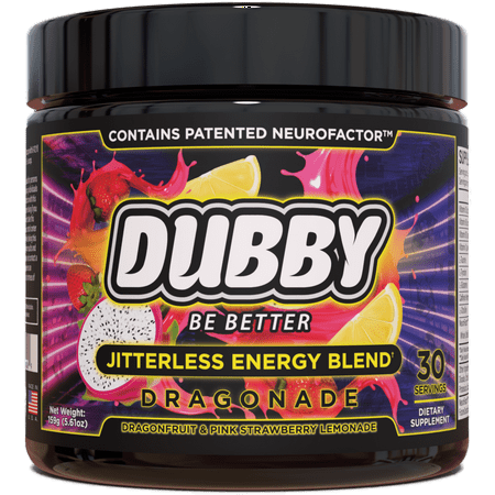Dubby Energy for Gaming, Brain Focus and Concentration, Dragonade Flavor, 30 Servings