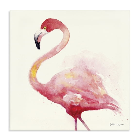 Stupell Industries Tropical Minimal Flamingo Bird Watercolor Canvas Art, 17 x 17, by Stephanie Workman Marrott