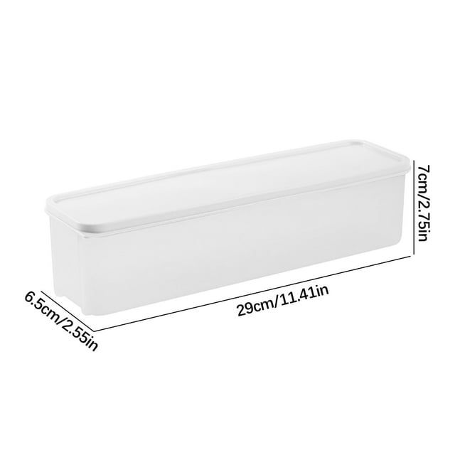 yulier Plastic Spaghetti Pasta Containers, Clear Rectangle Noodle Storage Box Airtight Food Storage Container with Lid, Stackable Long Noodle Holder for Kitchen Pantry, Clear