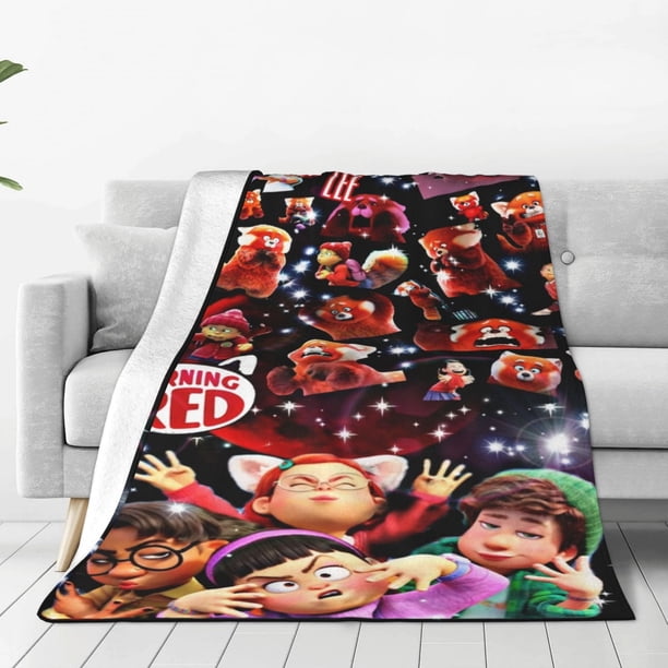 Manta de franela cálida y acogedora con diseño de "Turning Red" para sala de estar, dormitorio, cama, sofá, coche, mantas de vellón para todas las estaciones, regalos para niños, adolescentes y
