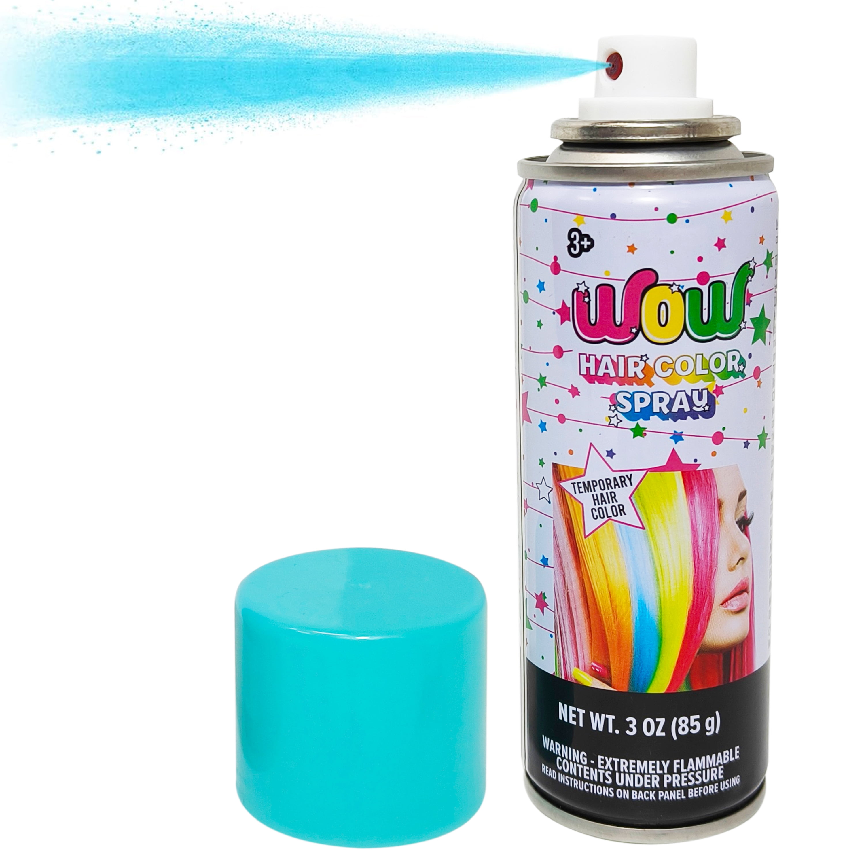 Wow Temporary Hair Color Spray, Fluorescent Blue