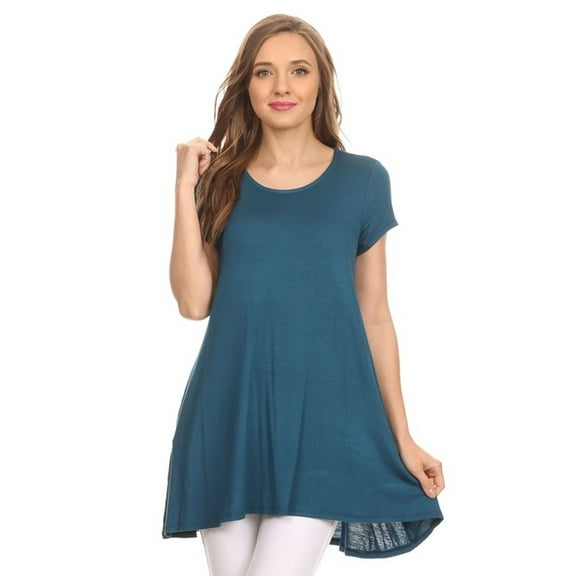 Women's Casual Solid Color Blouse Tunic Top Shirt