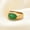 Golden Green, variant on Women's Simple Stainless Steel Mosaic Oval Natural Stone Ring