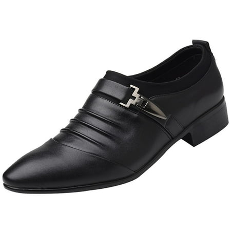 

Follure Men s Fashion Casual Shoes New British Men s Leather Shoes Fashion Man Pointed Toe Formal Wedding Shoes Black 44
