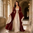 thumbnail image 5 of Domzest Halloween Costumes for Women Renaissance Long Bell Sleeve Lace-Up Medieval Dress Floor Length Gothic Princess Dresses, 5 of 6