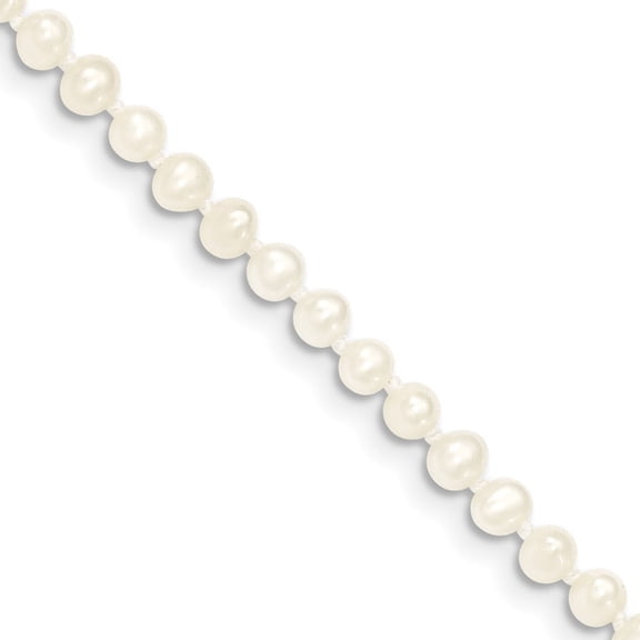 14k Gold 3-4mm White Fw Cultured Pearl Bracelet - 5 Inch