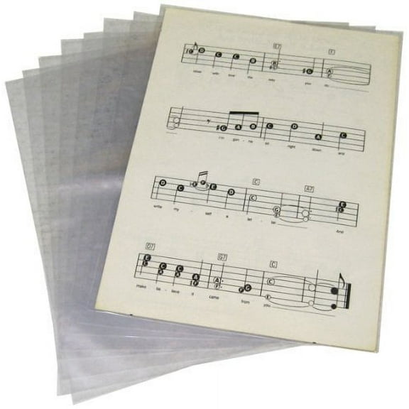 (100) BCW Brand Sheet Music Sleeves - 9-3/8" x 12-1/4