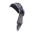 thumbnail image 4 of Soft Women Turban Head Wrap Scarf Hat Girls Hair Cover Sleeping Beanie Sleep Turbans Headscarf African Headwrap Headwear Cap Headband Black, 4 of 8