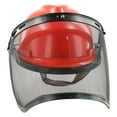 Red Chainsaw Safety Helmet Cover Mesh For Lawn Mower Trimmer
