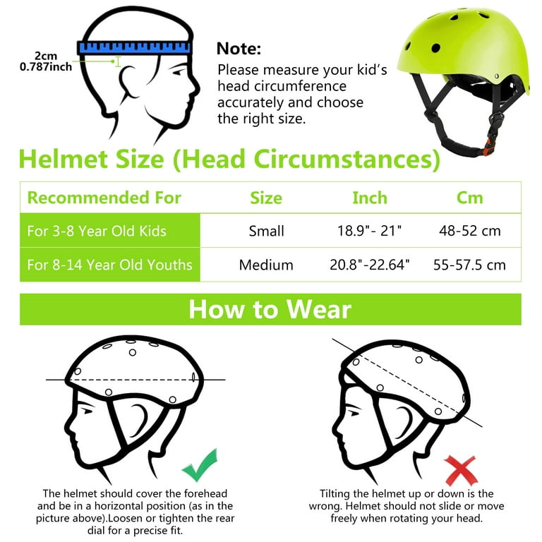 Kids Bike Helmet Set, Adjustable Helmet Elbow Wrist Guards for
