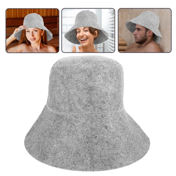 BESTOYARD Absorbent Felt Sauna Hat Dark Grey Bathroom Accessory Breathable and Practical
