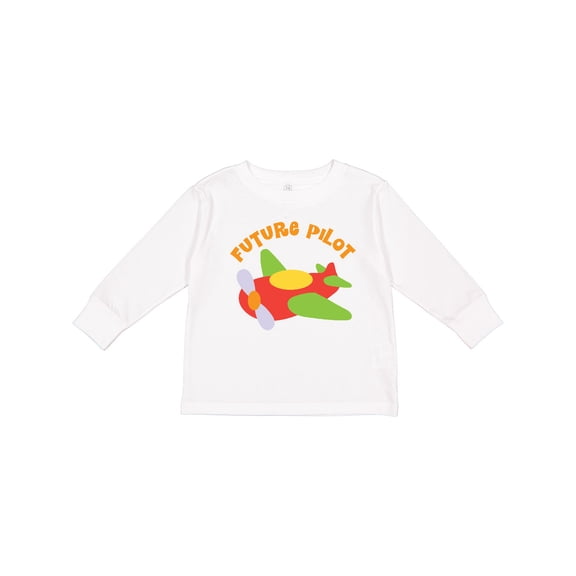 Inktastic Future Pilot Airplane Boys or Girls Long Sleeve Toddler T-Shirt