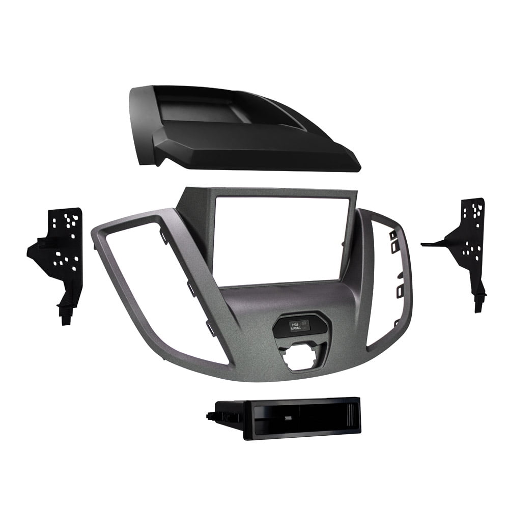 Metra Radio Install Kit For Ford Escape 2013-Up – Double DIN Dash Kit With Storage Pocket, Matte Black Finish (99-5833B)