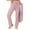 Pink, variant on Women's Fleece Lined Thermal Pants, High Waisted Elastic Casual Sweatpants, Solid Color Winter Lounge Pants for Outdoor, Yoga and Daily Wear-Black