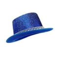 thumbnail image 4 of LPKRT Glitter Top Hat Performance Party Tuxedo Hat With Trim Magician Butler Gentleman Accessory Blue, 4 of 5