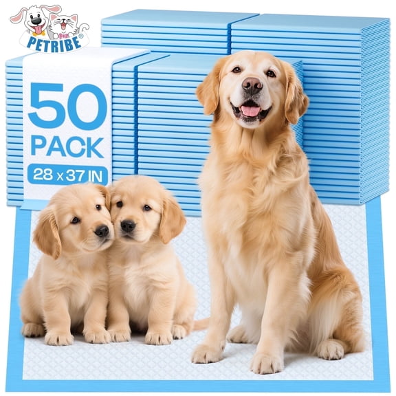 PETRIBE 50-Pack Extra Large Dog Pads, 37" x 28" XL Puppy Pads for Dogs Super Absorbent Puppy Training Pads with Leak-Proof Backing for Dogs