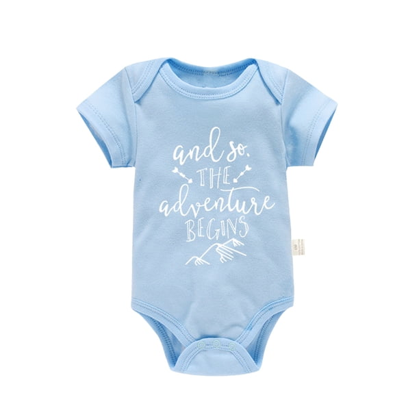 Gibobby Mameluco para niña Mono de manga corta con estampado de para niños y niñas, ropa para recién nacidos(Azul, 0-3 Meses)