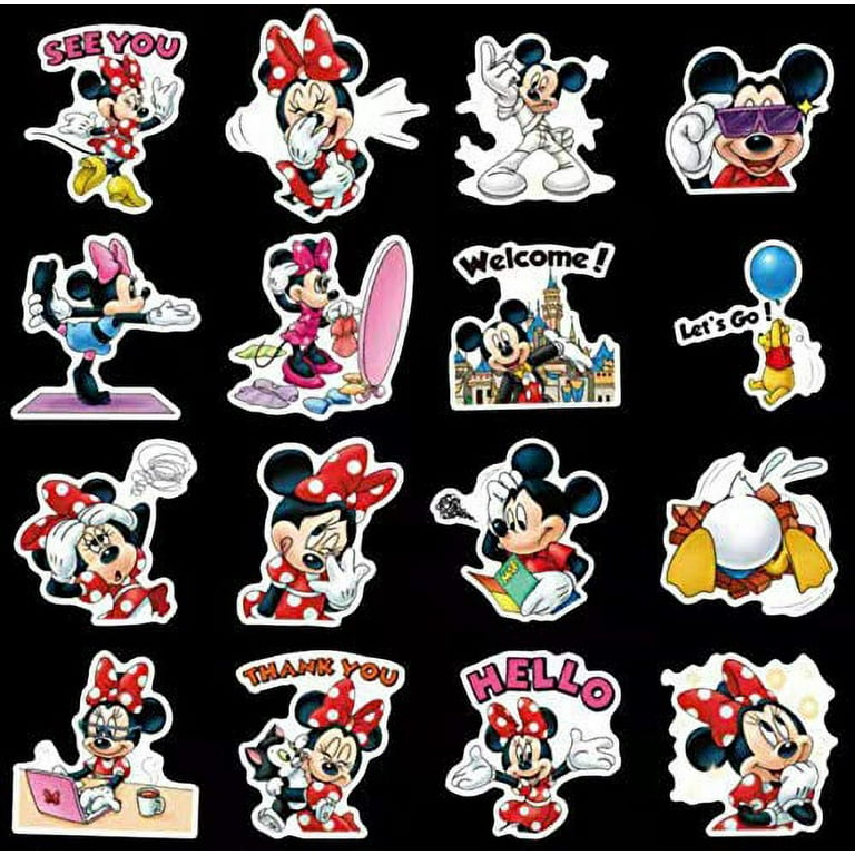 80pcs Vinyl Stickers Waterproof Disney Mickey Minnie Graffiti Decals for Water Bottles Cars Motorcycle Skateboard Portable Luggages Phone iPad