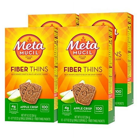Metamucil Fiber Supplement Thins, Apple Crisp Flavor, 48 ct