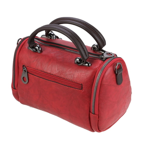 HOMEMAXS Pillow Shape Handbag for Women with Smooth PU Leather and Polyester Big Capacity Shoulder Bag 10.2 Inches