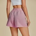 thumbnail image 3 of BiZtdJrK Womens Striped Bermuda Shorts Drawstring Elastic Waisted Wide Leg Shorts Baggy Comfy Casual Summer Beach Shorts sales today clearance Pink S, 3 of 8
