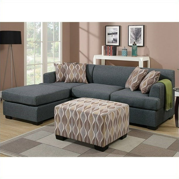 Poundex Bobkona Winfred 2 Piece Reversible Sectional Sofa In Blue Gray Com - Poundex Sectional Sofa Poundex Bobkona Winfred 2 Piece Reversible Sectional Sofa In Blue Gray Com - Poundex Sectional Sofa