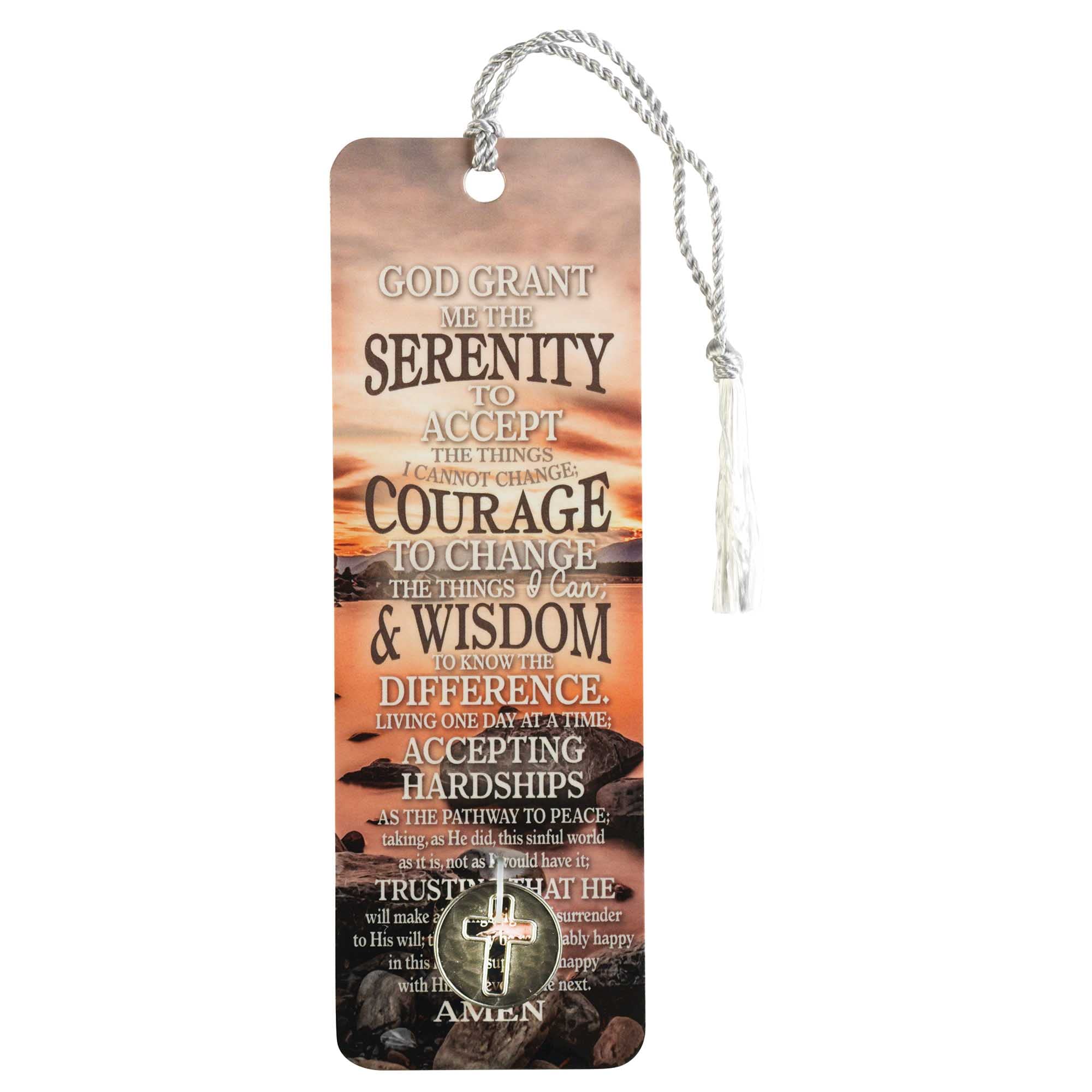 Dicksons Serenity Prayer Beach Sunset 6 inch Paper Tassled Bookmark with Coin Pack of 15