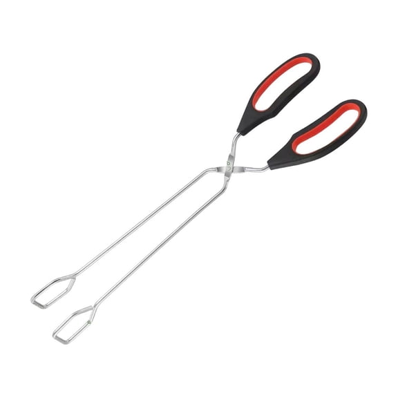 Stainless Steel Scissor Cooking Tongs, Kitchen Cooking Tongs, Wire Metal Tongs for Cooking, Heat Resistant, Small Scissor tong for BBQ, Grilling, Hot Food, with Silicone Handle, 9 Inch