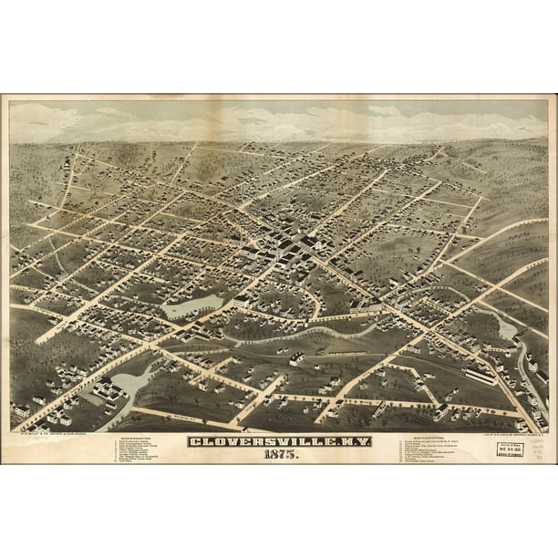 24"x36" Gallery Poster, map of Gloversville new york 1875