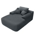 thumbnail image 4 of FFH Corduroy Sleeper Sofa Boneless Armchair, Chaise Lounge Chair Indoor Furniture, Gray, 4 of 6