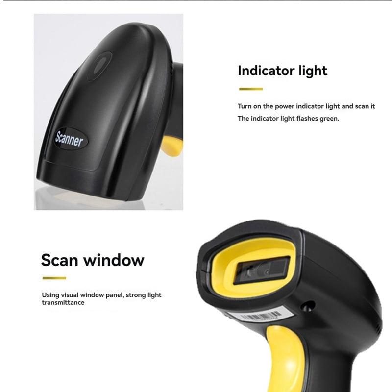 2X Handheld Wireless 1D 2D Scanner Barcode Scanne Wireless Bluetooth 1D 2D QR Code Reader for Supermarket