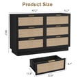 thumbnail image 2 of QinaQin Six-Drawer Rattan Dressing Table for Bedroom Features An Integrated Cabinet Body and Legs, Wooden Drawers, and Is Suitable for Hallways, Entryways, and Wardrobes. It Is Easy To Assemble, 2 of 8