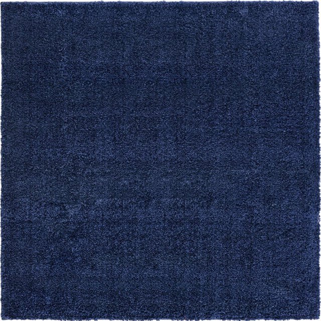 Unique Loom Tapis Moderne en Peluche Solo 5' x 5' Carré Bleu Marine
