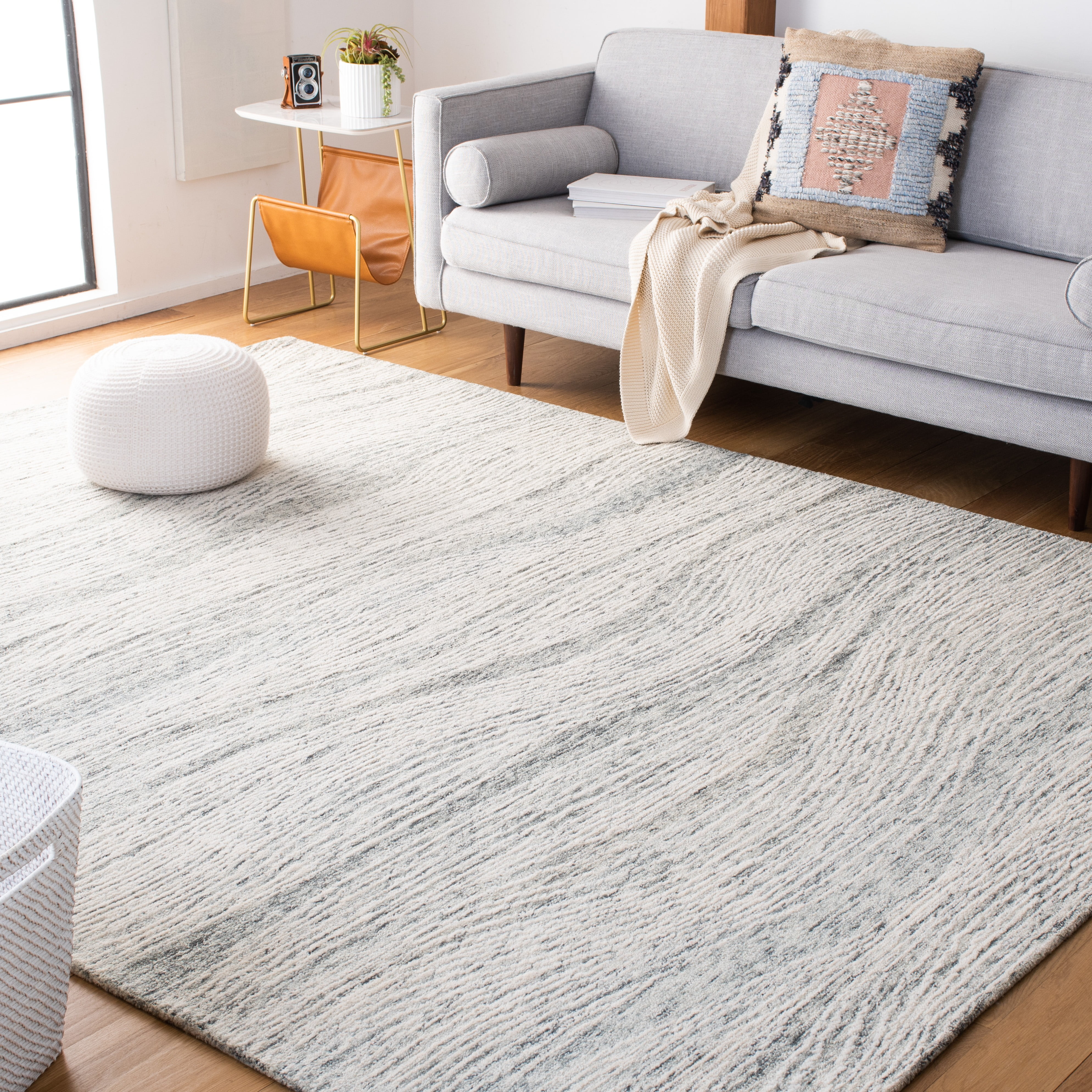 SAFAVIEH Metro Bridget Abstract Area Rug, Dark Grey/Ivory, 9' x 12'