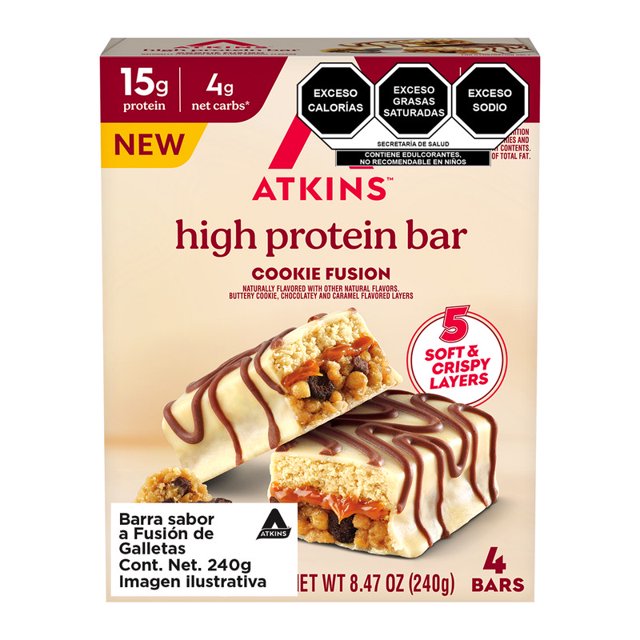 Atkins Barra sabor Fusión de Galletas - CJ con 4