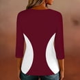 thumbnail image 6 of Ounisa Womens 3/4 Sleeve T Shirts Crew Neck All Over Print Casual Soft Comfy Loose Fit Spring Summer Daily Wear Basic Tops S-2XL, 6 of 6