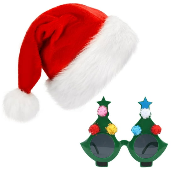 Santa Hat Christmas Tree Glasses Set Horror Anime Cosplay Costume Accessories Props Christmas Gifts
