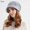 grey, variant on Keep Warm Women Girl Thickened Short Brim Soft Plush Fleece Lined Bonnet Beanies Knitted Hat Ear Protection GREEN