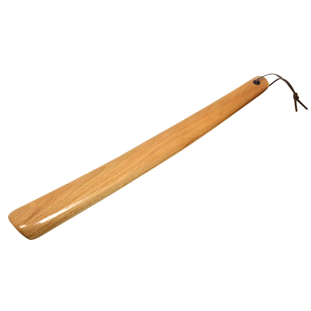 1Pc 40cm flexible long handle shoehorn wooden shoe horn aid st LA
