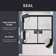 thumbnail image 5 of 55"-59"W*56" H Framed Double Sliding Tub Door, Bypass Bathtub Glass Doors, Shower Door with 1/6" (4mm) Clear Tempered Glass, Matte Black Finish, 5 of 15