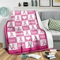 thumbnail image 5 of Breast Cancer Blanket Warm Hugs Healing Blanket Sympathy Inspirational Blanket Breast Cancer Survivor Gifts for Women Multifunctional Blanket Suitable for All Seasons (130x150cm), 5 of 9