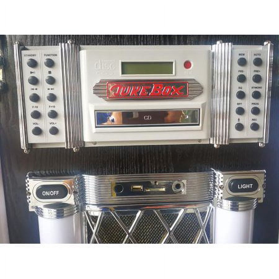 Retro JUKEBOX Wireless Wood Sound System CD MP3 Radio Juke Box Turntable Blue - image 3 of 6