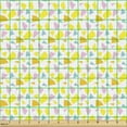 thumbnail image 2 of Ambesonne Modern Fabric by the Yard Upholstery, Abstract Polygon Funky Forms, 2 Yards, Yellow Pale Pink Seafoam, 2 of 5