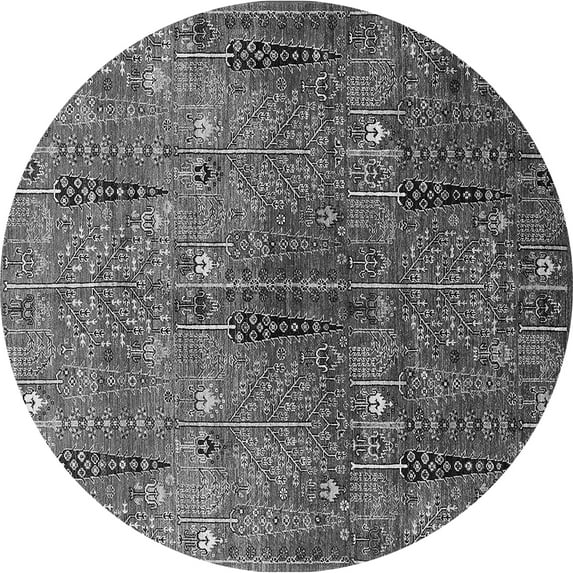 Ahgly Company Indoor Round Oriental Gray Industrial Area Rugs, 8' Round