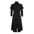 thumbnail image 4 of DPTALR George Men's Medieval Steampunk Long Trench Coats，Gothic Victorian Vintage Tailcoat Jackets，Double Breasted Zipper Coats,Black,Big and Tall Men L, 4 of 4