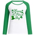 thumbnail image 4 of Luxalzxs Womens Fashion Round Neck Long Sleeve Shamrock Clover Print Casual T-Shirt Blouse Tops St Patricks Day Outfits, 4 of 4