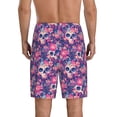 thumbnail image 4 of Lsque cool Skull flower colorful Mens Sleep Pajama Shorts,Short Pajama Pants, Cotton Ultra-Soft Knit-Medium, 4 of 9