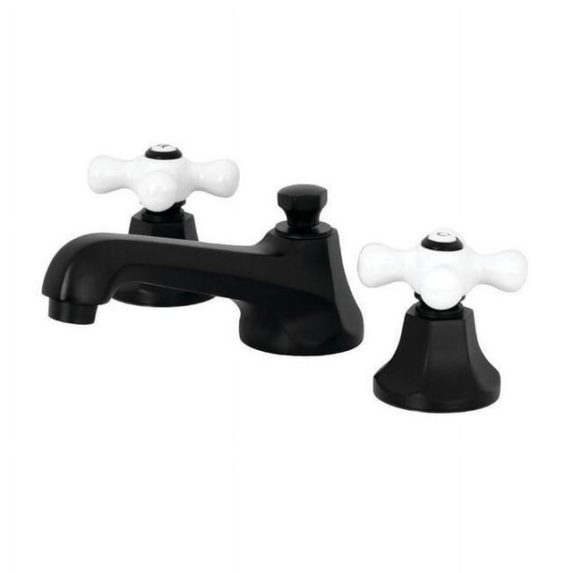 Kingston Brass KS4460PX Robinet de Lavabo à Large Diffusion 8 Po, Noir Mat